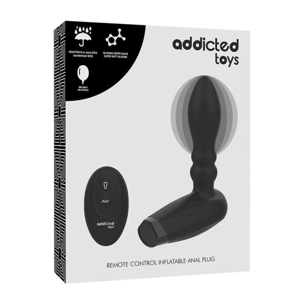 ADDICTED TOYS - INFLATABLE REMOTE CONTROL PLUG - 10 MODES OF VIBRATION 6